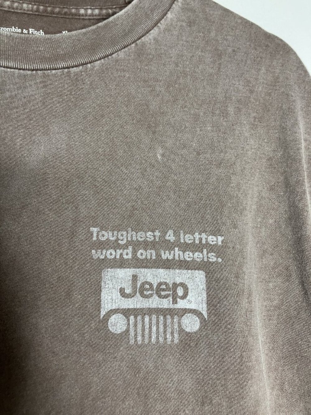 Abercrombie & Fitch Men's XL Brown Jeep Graphic T-Shirt Soft A&F Tee Relaxed - Picture 3 of 7